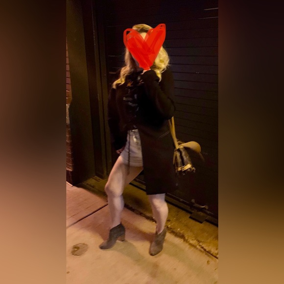 Maison Scotch & Soda Love long Black Blazer with crepe tie front shawl collar. - Picture 4 of 9